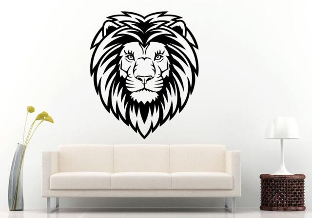 Lion Leo Head Beautiful Mane Tribal African Cat Predator Animal Wall Decal Vinyl Sticker Mural Room Decor L904 - image 1