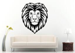 Lion Leo Head Beautiful Mane Tribal African Cat Predator Animal Wall Decal Vinyl Sticker Mural Room Decor L904 - thumbnail 1