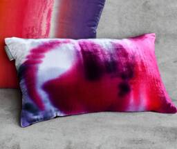 "Pink Velvet Lumbar Pillow Cover 12"" X 20" - thumbnail 1