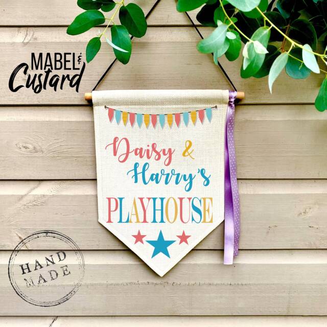 Personalised Kids Playhouse Sign /Hanging Door Sign/ Spiel Haus/Playroom Signs // - image 1