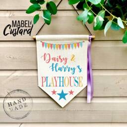Personalised Kids Playhouse Sign /Hanging Door Sign/ Spiel Haus/Playroom Signs // - thumbnail 1