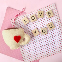 Latte Love Christmas Ornament - Felt Wool Coffee Cup Fair Trade Gift - thumbnail 2