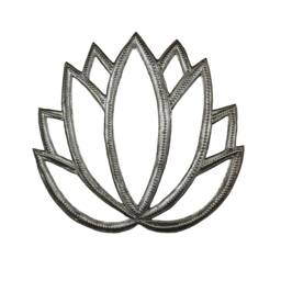 Lotus Flower, Haitian Metal Art, Recycled Oil Drum, Decor, Outdoor Steel Drum Art - thumbnail 1