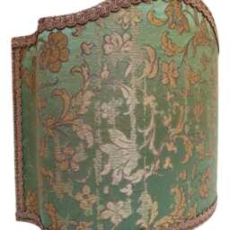 Venetian Lamp Shade Green & Gold Silk Jacquard Rubelli Fabric Les Indes Galantes Pattern Half Lampshade - Made in Italy - thumbnail 2