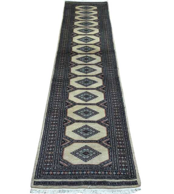 2.3x9 Beige Color Bokhara Rug - Runner Hallway Luxury Bukhara Fine Quality Woolen Afghan - image 1