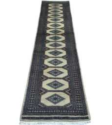 2.3x9 Beige Color Bokhara Rug - Runner Hallway Luxury Bukhara Fine Quality Woolen Afghan - thumbnail 1