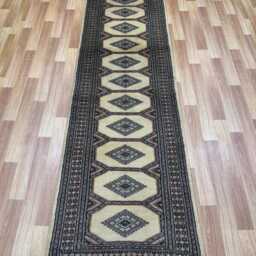2.3x9 Beige Color Bokhara Rug - Runner Hallway Luxury Bukhara Fine Quality Woolen Afghan - thumbnail 2