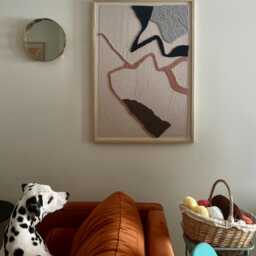 Handwoven 3D Fiber Art Neutral Boho Framed Textile Wall Decor - thumbnail 3