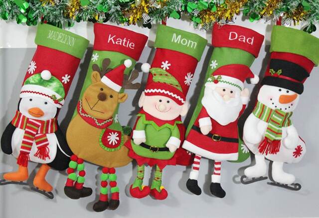Personalized Christmas Stocking Holidays Decoration Snowman Monogram Stockings Ornaments/7Styles - image 1
