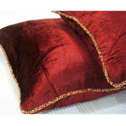"Decorative Maroon Red Bed Pillow Case 24""x24""/26""x26" - thumbnail 2