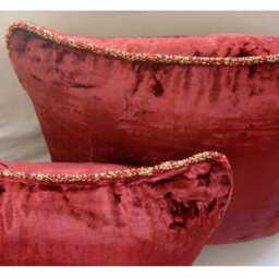 "Decorative Maroon Red Bed Pillow Case 24""x24""/26""x26" - thumbnail 3