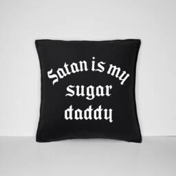 Satan Is My Sugar Daddy Pillow Case Goth Home Decor - thumbnail 1