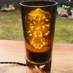 Amber Brown Wine Bottle Christmas Bulb Table Lamp Light With UK - North American Eu Plug - 110- 240V - thumbnail 2