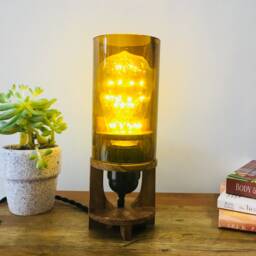 Amber Brown Wine Bottle Christmas Bulb Table Lamp Light With UK - North American Eu Plug - 110- 240V - thumbnail 3