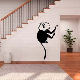 Hanging Monkey - 0596 Vinyl Wall Art, Decal, Sticker, Transfer, Mural, Removable, Decor, Rent Friendly, Interior, Exterior, Full - thumbnail 1