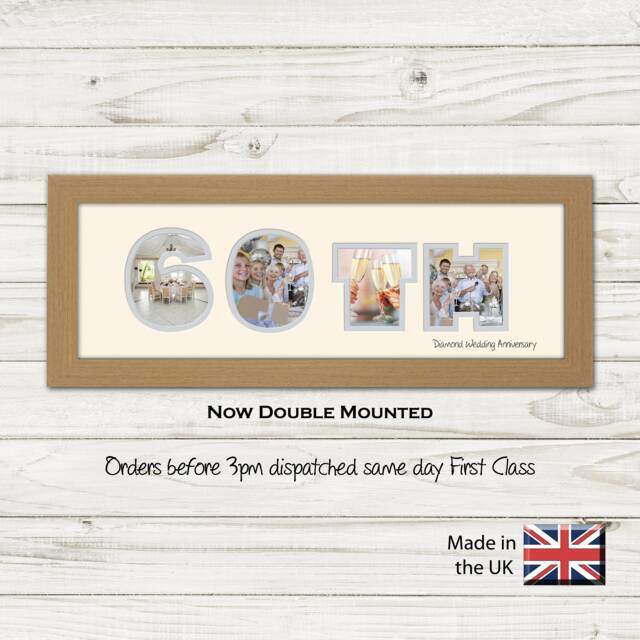 60Th Photo Frame Anniversary Number Diamond Wedding Special Gift 864A By Photos in A Word - image 1