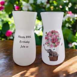 Personalised Elephant Flower Vase, Personalised Gifts, in Hot Air Balloon, Birthday Anniversary Gifts - thumbnail 2