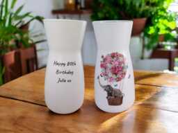Personalised Elephant Flower Vase, Personalised Gifts, in Hot Air Balloon, Birthday Anniversary Gifts - thumbnail 1