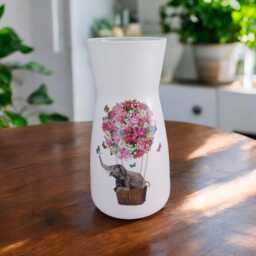 Personalised Elephant Flower Vase, Personalised Gifts, in Hot Air Balloon, Birthday Anniversary Gifts - thumbnail 3