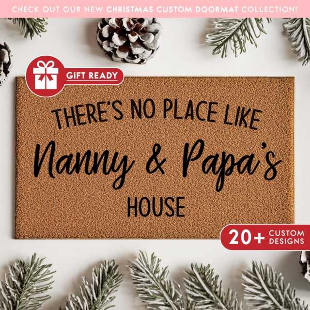 No Place Like Grandparents House, Personalized Grandparent Doormat, New Gifts, Door Mat Mom, Dad, Christmas Gift Rug - image 1