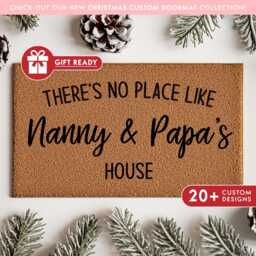 No Place Like Grandparents House, Personalized Grandparent Doormat, New Gifts, Door Mat Mom, Dad, Christmas Gift Rug - thumbnail 1