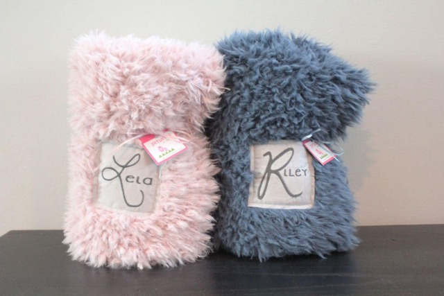 Faux Fur Baby Blanket Lovey Personalized Name Double Sided Llama Fur Gift Rose Ivory Grey Newborn Plush Photo Prop Toddler - image 1