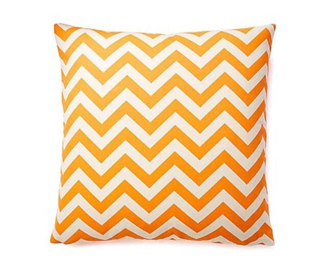 Zigzag Chevron Clementine Orange - Decorative Pillow Cushion Cover Accent Throw