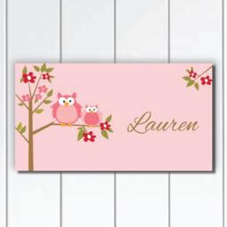 Owl Love Girls Bedroom & Baby Nursery Kids Door Sign Wall Art - thumbnail 1