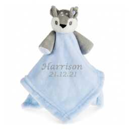 Personalised Baby Comforter Embroidered Deer Fawn Toy For New Comfort Blanket Gift Girl Or Boy Twins Newborn - thumbnail 3
