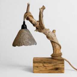 Handcrafted Wood Branch Table Lamp - Wabi-Sabi Forest Decor - thumbnail 3