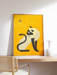 Vintage Japanese Cat Poster, Art Print, Animal Art, Decor, Ukiyo-E, Asian Gift, A1/A2/A3/A4 - thumbnail 1