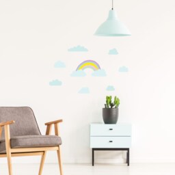 Unicorn Rainbow Wall Decals Pastel Nursery Decor, Eco-Friendly - thumbnail 4