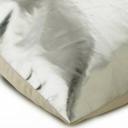 "Handmade Metallic Silver Euro Pillow Cover 24""x24""/26""x26" - thumbnail 2