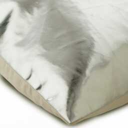 "Handmade Metallic Silver Euro Pillow Cover 24""x24""/26""x26" - thumbnail 2