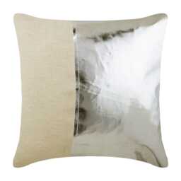 "Handmade Metallic Silver Euro Pillow Cover 24""x24""/26""x26" - thumbnail 1