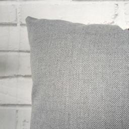Cognac Faux Leather & Denim Pillow Cover, Modern Accent - thumbnail 4
