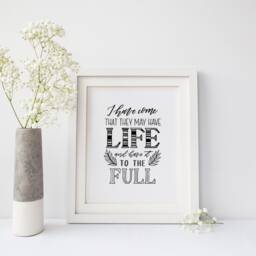I Have Come That They May Life Hand Lettered Print - Scripture Bible Verse Christian Gifts Type By Alice - thumbnail 2
