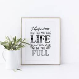 I Have Come That They May Life Hand Lettered Print - Scripture Bible Verse Christian Gifts Type By Alice - thumbnail 3