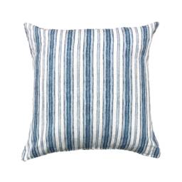Blue Striped Cotton Pillow Cover, Minimalist Design - thumbnail 1