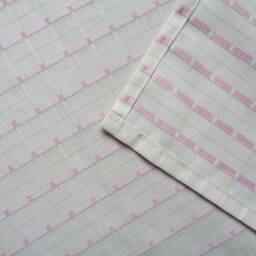 Handmade Kitchen Curtain, White & Pale Pink Rod Pocket Privacy Curtain - thumbnail 3