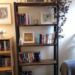 Frames Only Book Case - Shelving Unit Room Divider Bar Made From Raw Angle Steel - thumbnail 4