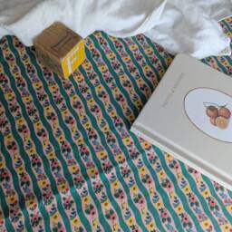 Floral Crib Sheet Botanical Baby Bedding, Pink Rust Yellow Green - thumbnail 4