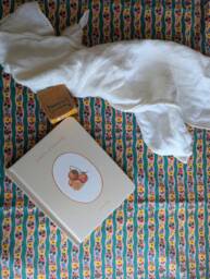 Floral Crib Sheet Botanical Baby Bedding, Pink Rust Yellow Green