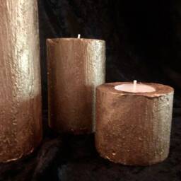 Concrete Candles For Tea-Light 3-Set Art Home Decor Garden Accessories - thumbnail 3