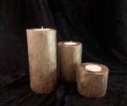 Concrete Candles For Tea-Light 3-Set Art Home Decor Garden Accessories - thumbnail 1