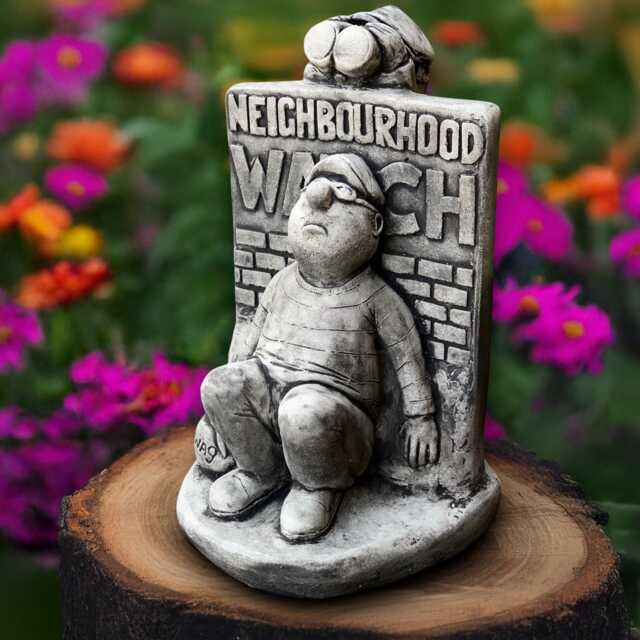 Outdoor Neighbourhood Watch Sculpture Watchful Guardian Statue Concrete Protector Sigurine Stone Sitting Man Decoration Handmade Garden Art - image 1