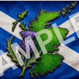 Scottish Thistle Map Print - Celtic Heritage Wall Art, Scotland Flag Artwork - thumbnail 4