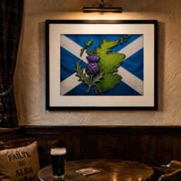 Scottish Thistle Map Print - Celtic Heritage Wall Art, Scotland Flag Artwork - thumbnail 3
