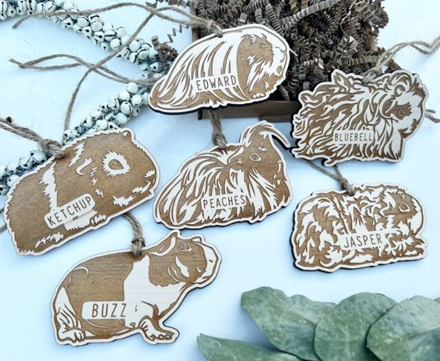 Guinea Pig Christmas Ornament, Decoration, Bauble, Personalised Pig Accessories - image 1