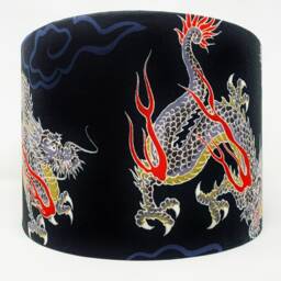 Dragon Lampshade Japanese Oriental Black Shade For Table/Ceiling Lamps - thumbnail 4